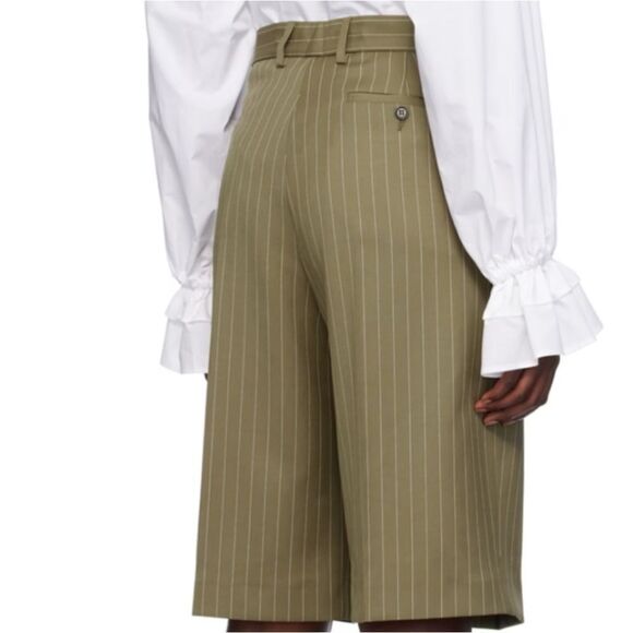 NWT MSGM Khaki Pinstripe Shorts Size IT44 Waist US 30 - Picture 2 of 10
